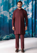 MO-RED-BLENDED-KURTA TROUSER - (KSW24-008)