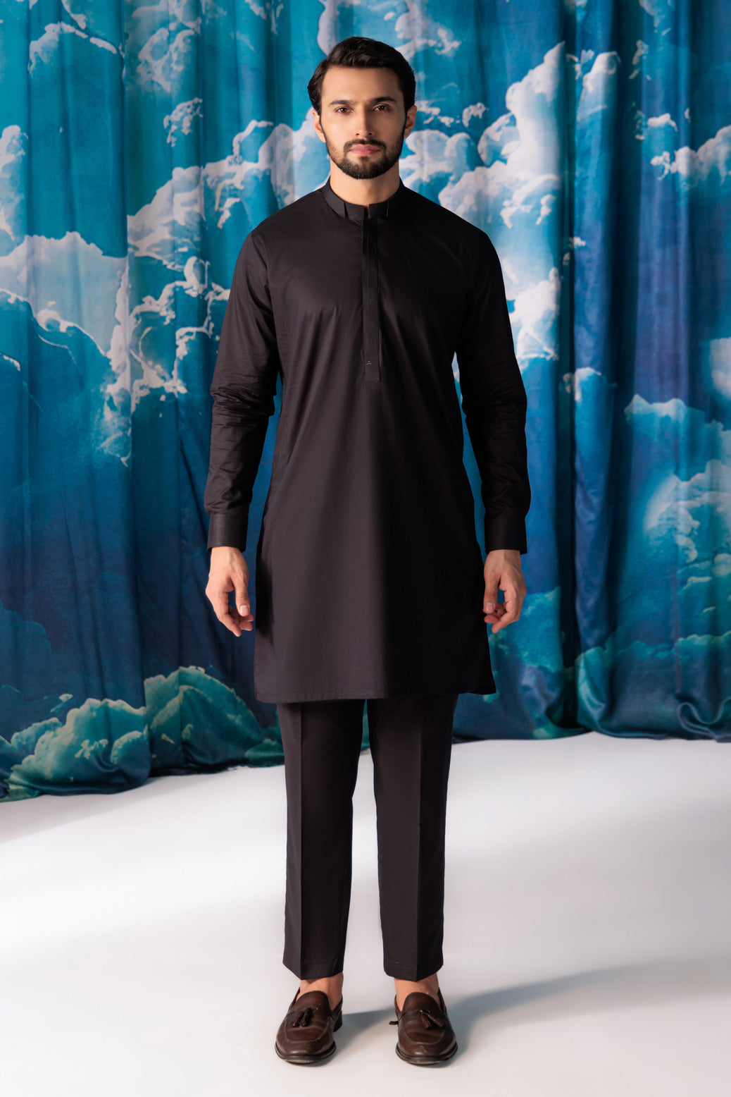 BLACK-BLENDED-KURTA TROUSER - (KSW24-011)