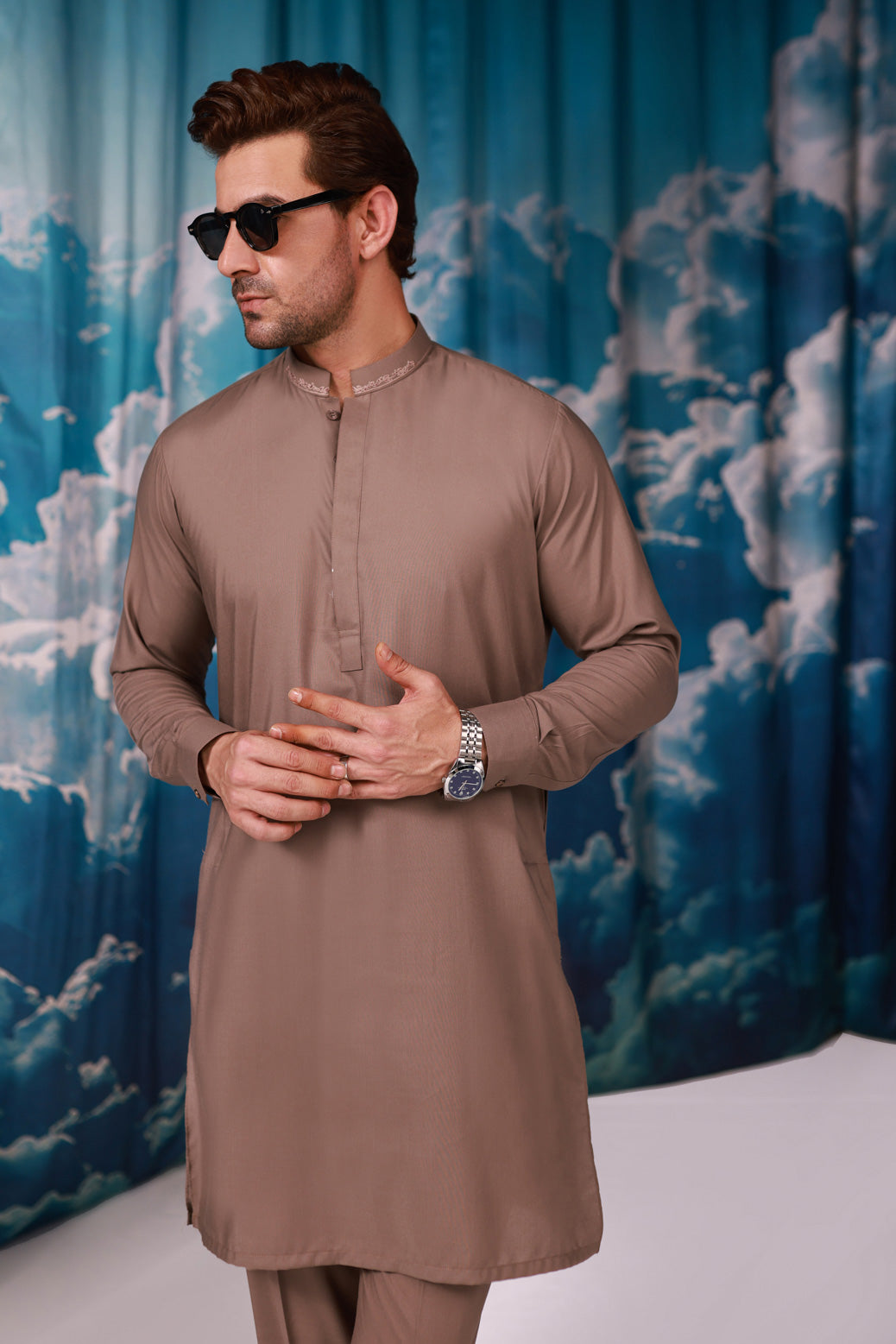 W-STONE-BLENDED-KURTA SHALWAR - (KSW24-014)