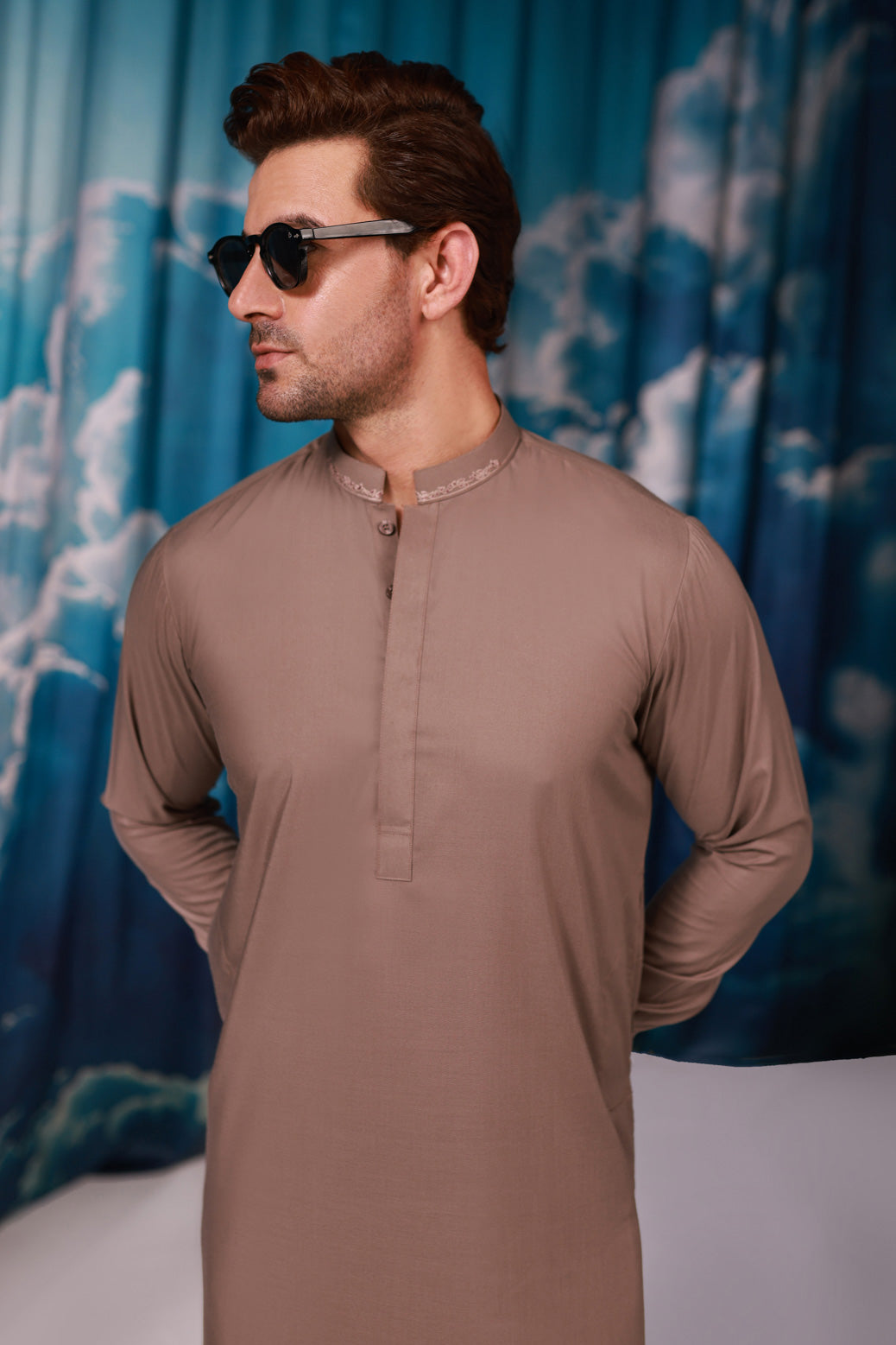 W-STONE-BLENDED-KURTA SHALWAR - (KSW24-014)