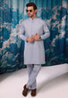 D-BLUE-YARN DYED-KURTA TROUSER - (KSW24-016)