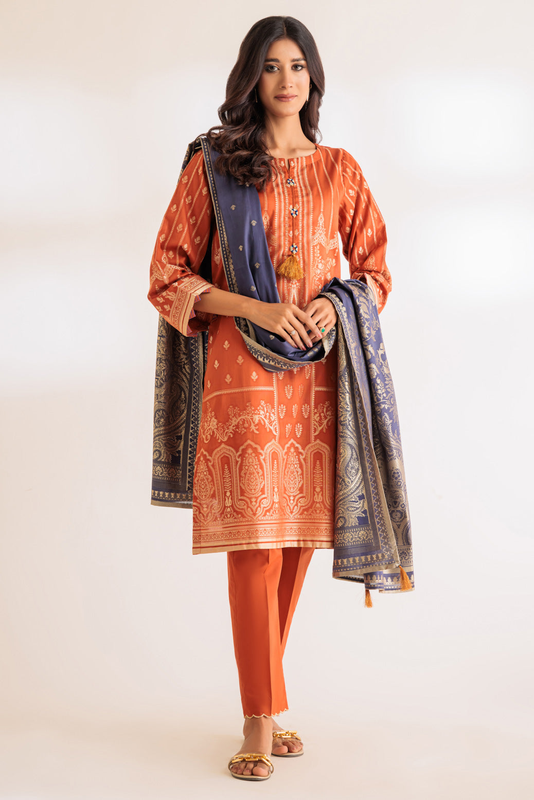 RUST-JACQUARD-3 PIECE (SJ1243P01)