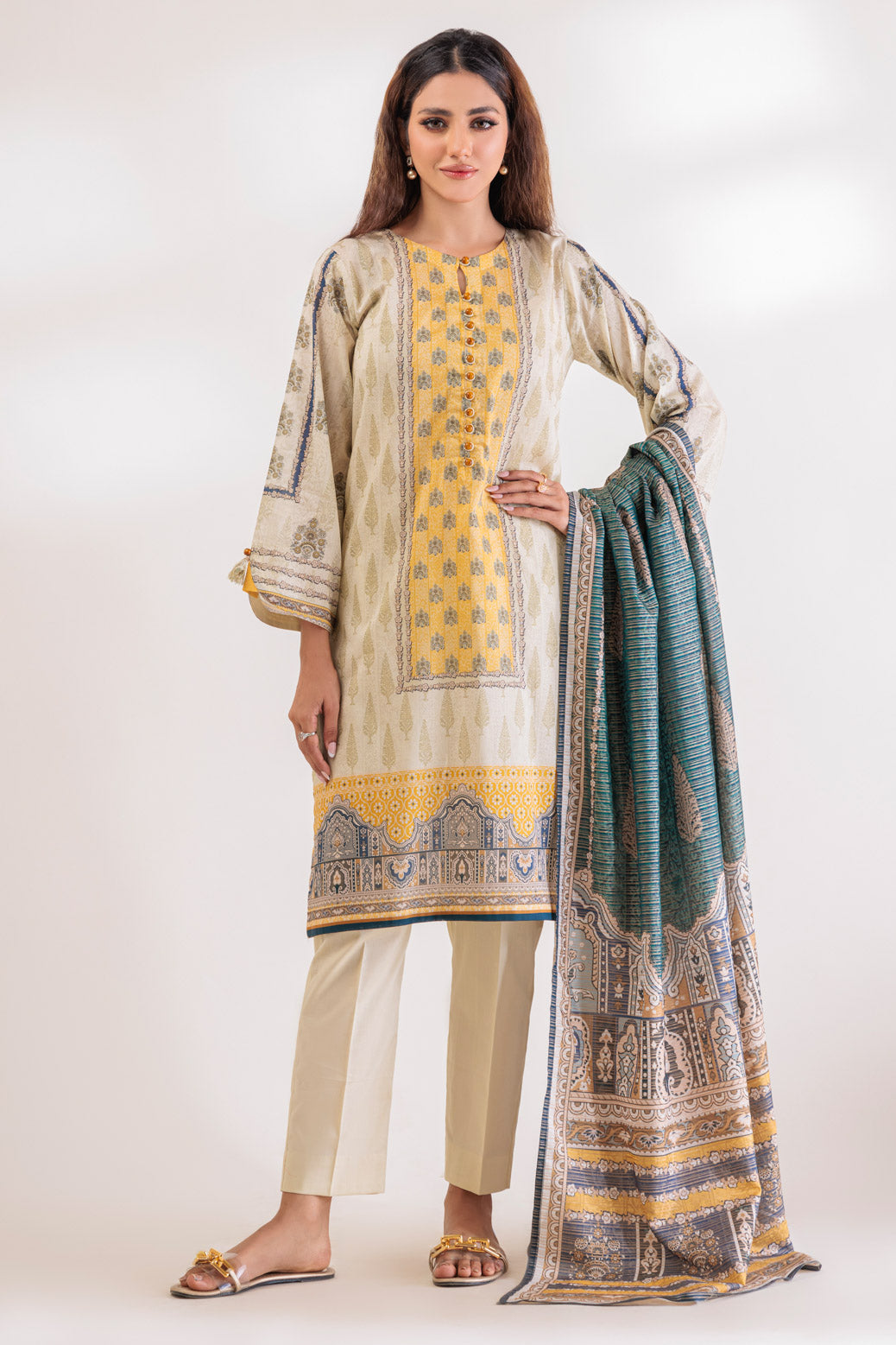 BEIGE-LAWN-3 PIECE (SS1243P07)