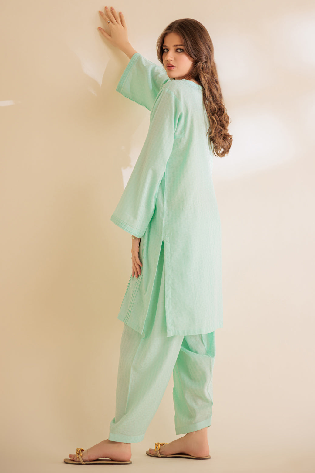 S-GREEN-JACQUARD-2 PIECE (SS2242P17)