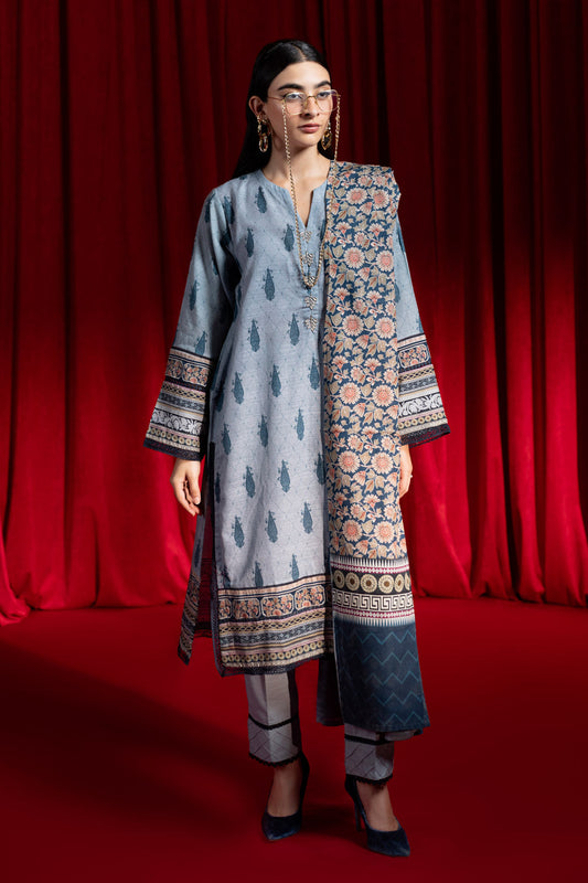 BLUE-KHADDAR-3 PIECE (WS7243P06)